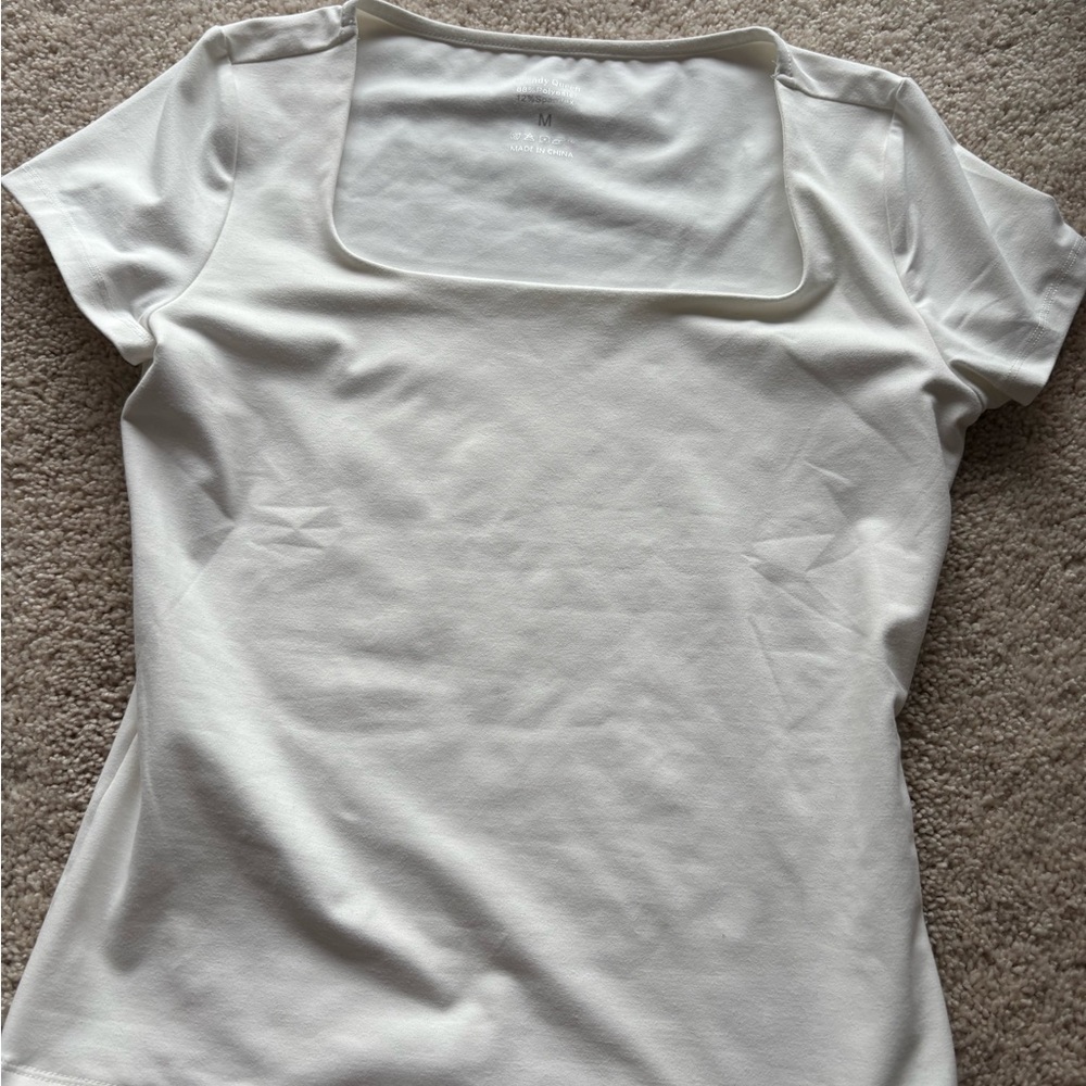 Elegant White Square Neck Top